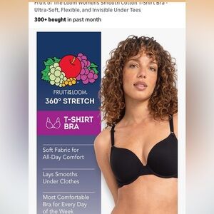 Fruit of the Loom Black T-Shirt Bra